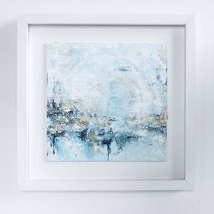 Tranquil Waters Framed Abstract Landscape Painting 30cm sq