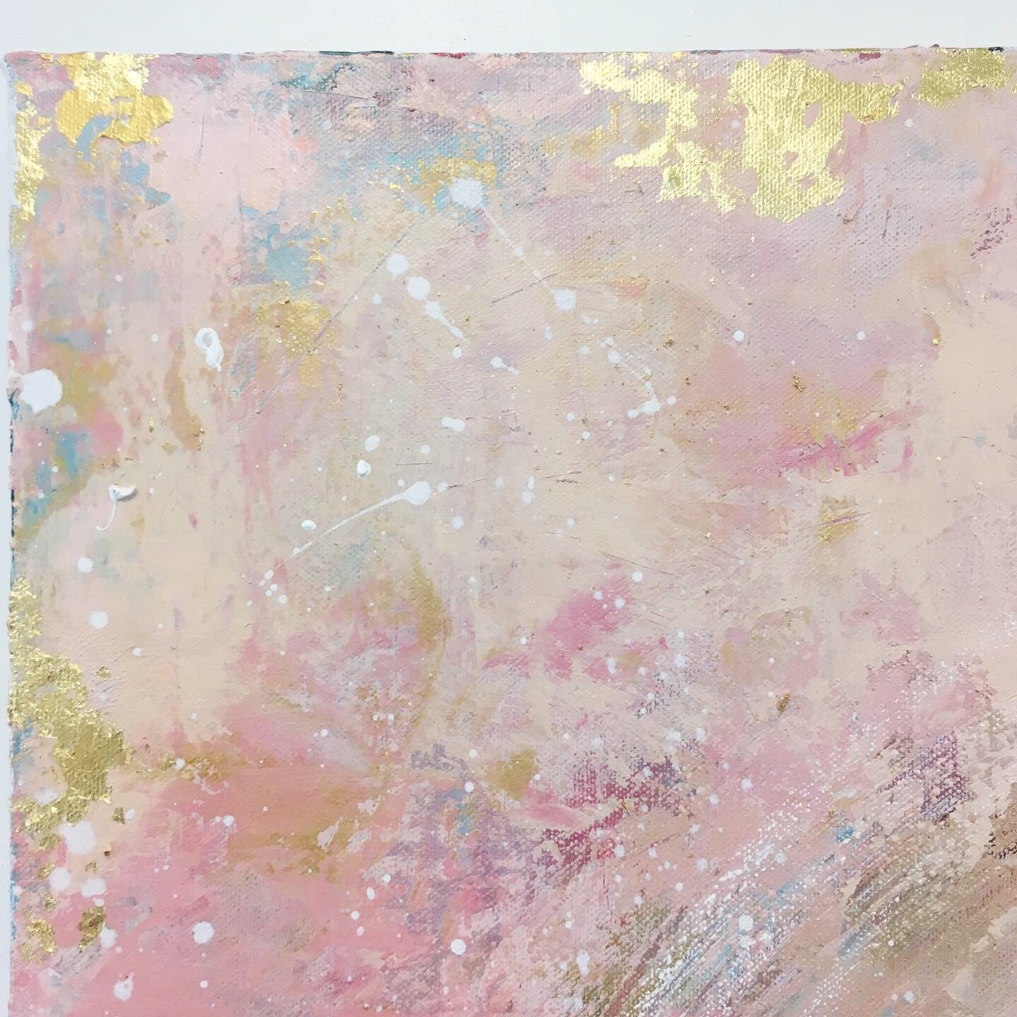 Twilit Inlet abstract painting in pinks & neutrals