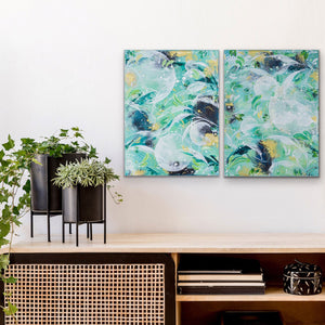 Leafdrift | Green Rainforest Painting 30cm x 40cm