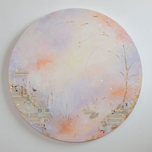 Softly Underfoot |  Ephemera Moon Painting on 24 inch canvas