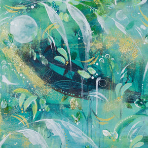 Kelpforest and Moonbeams| Kelp Forest Painting 60cm x 60cm