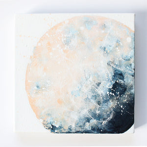Moonrise Moon Acrylic Painting 20cm by 20cm