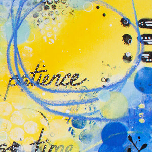 Footsteps on your soul | Blue Yellow Abstract Sea Painting 60cm