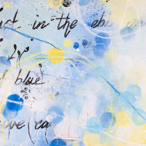 Trust in the flow| Blue Yellow Abstract Sea Painting 100cm 120cm