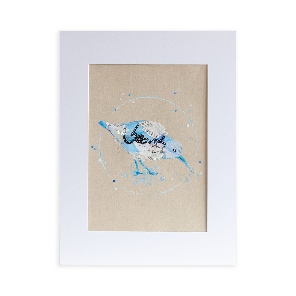 Bethany Sandpiper | Blue Ephemera Bird Painting A4