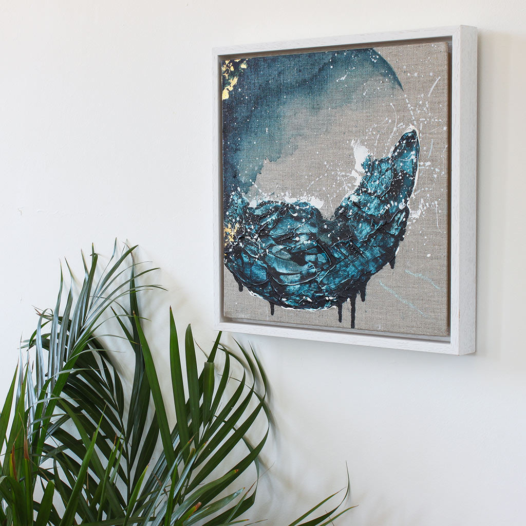 Achelois Moon Painting 33cm sq framed