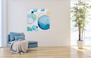 Exhalation Moonbathing Abstract Painting 90cm x 90cm
