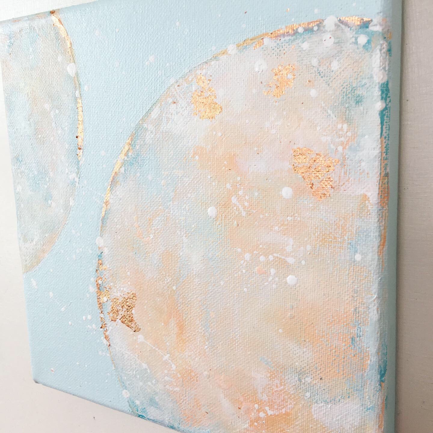 Moonscape #117 | Mer Lunaires Series | Abstract painting moon sky blue peach