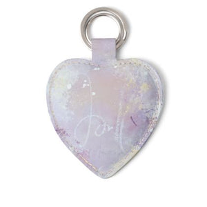 Cherished Leather Keyring in Soft Pink and Purple Tones