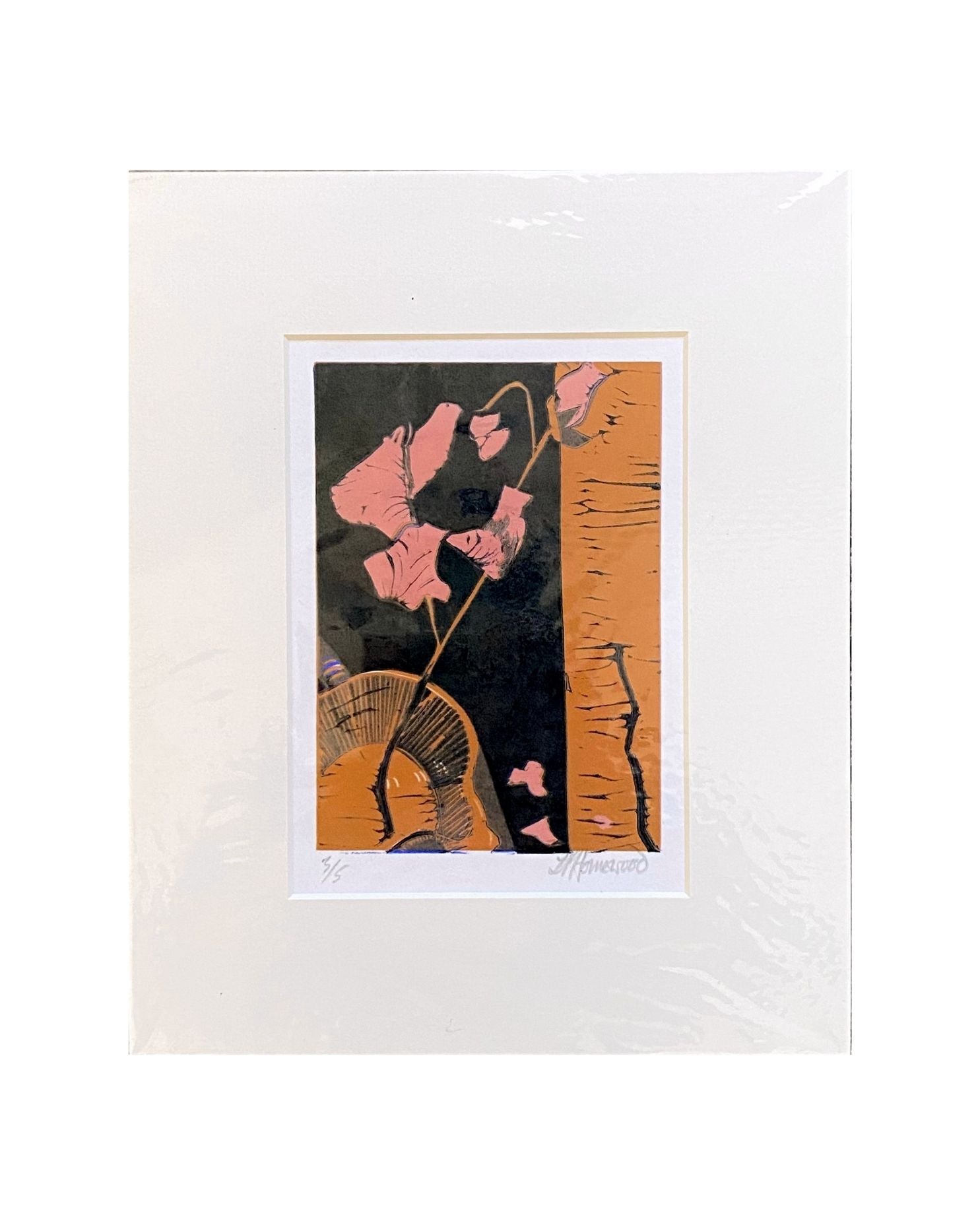 PH12 Sweet Pea Unframed Linocut Print by Patricia Homewood
