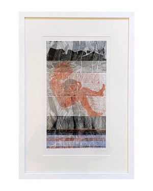 PH03 Waiting and Watching Framed Linocut Print by Patricia Homewood