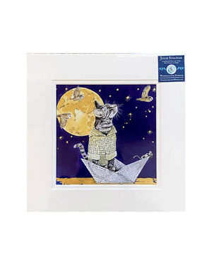 WCP145 Luna Moon - Cat Print by Watercolour Puddles