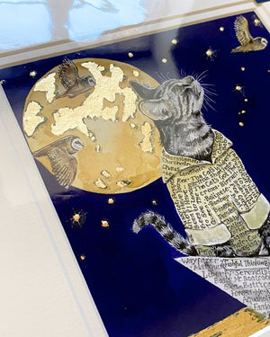 WCP145 Luna Moon - Cat Print by Watercolour Puddles