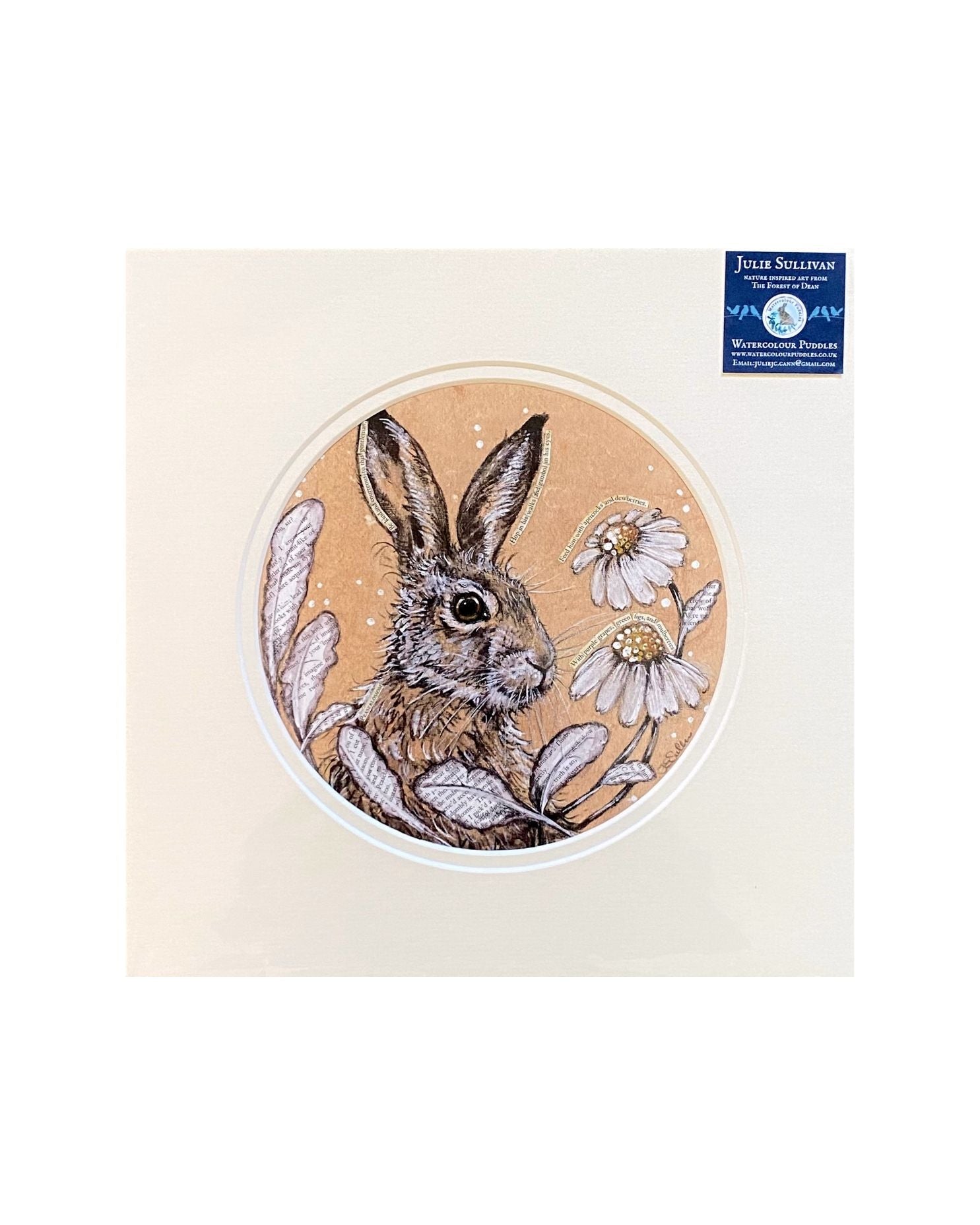 WCP099 Peaseblossom - Hare Print by Watercolour Puddles