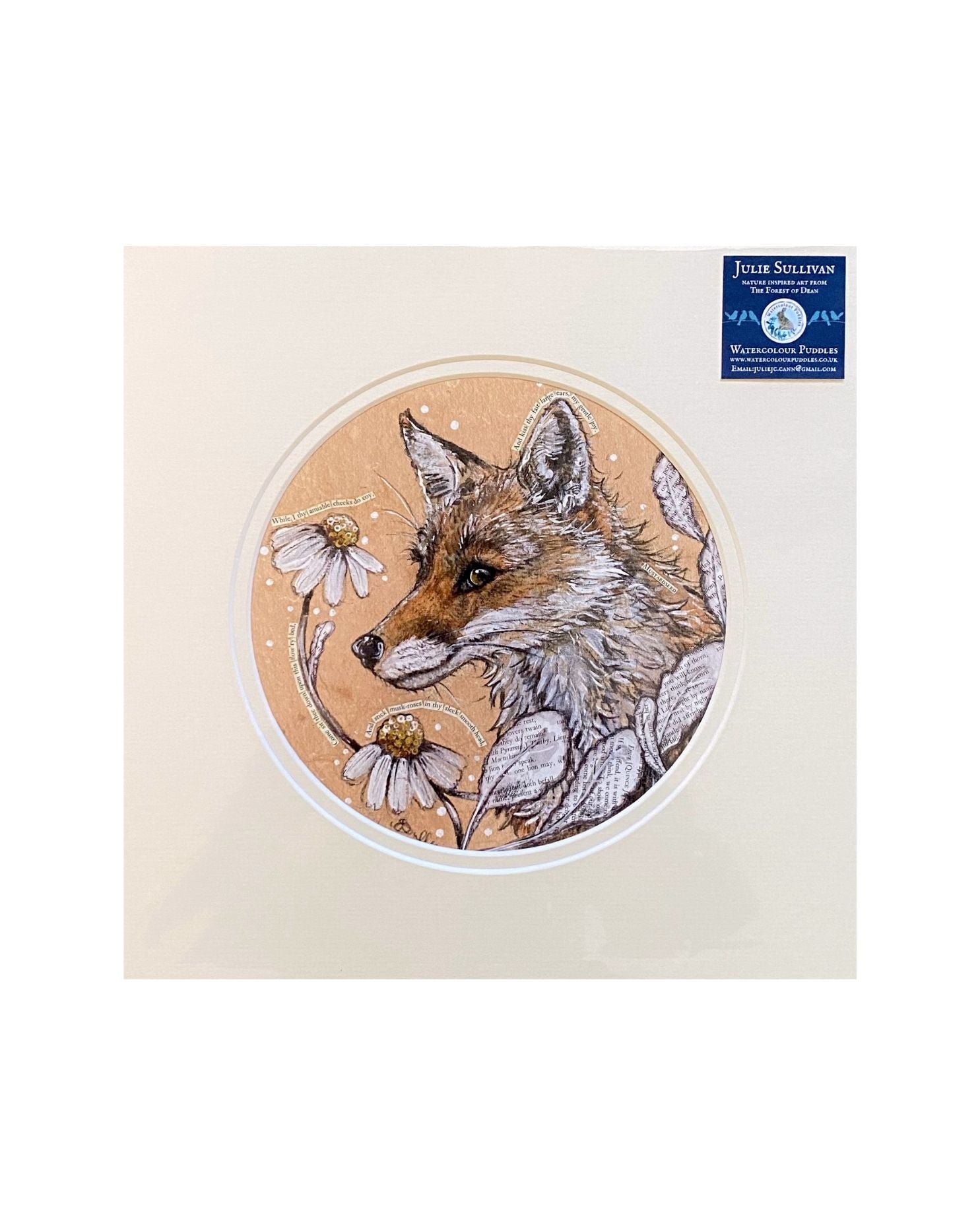 WCP101 Mustardseed - Fox Print by Watercolour Puddles