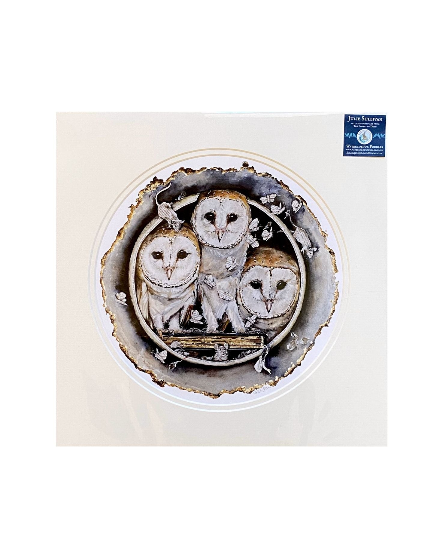 WCP147 Midsummer Nocturne Owls Large Print by Watercolour Puddles
