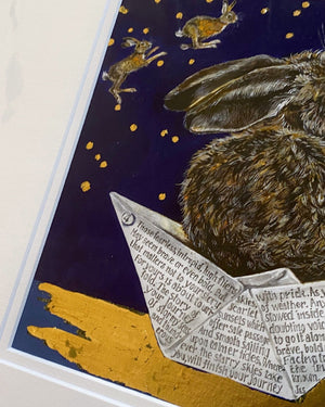WCP137 Unfolding Story - Hare Large Print by Watercolour Puddles