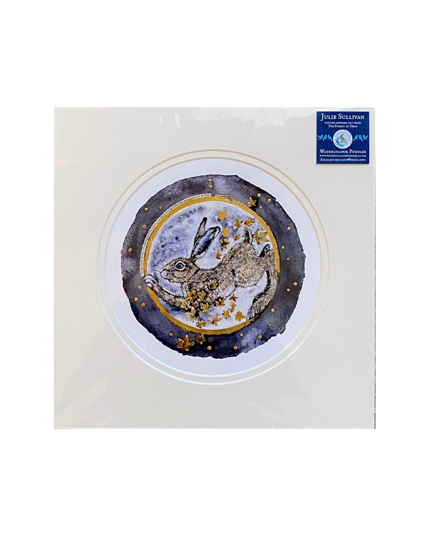 WCP113 Moonlight - Hare Print by Watercolour Puddles