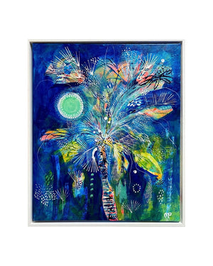 MP16 Palm at Midnight with a full moon by Mary Price