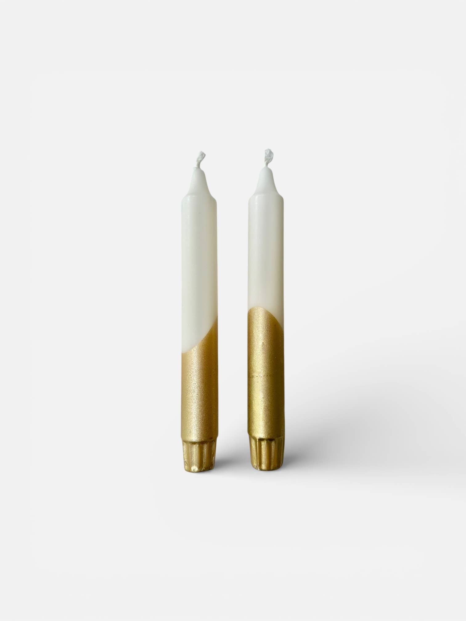 Gold & Cream Hand Dipped Dinner Candles