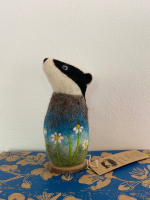 MPS9 Badger & Daisies Felt by Megan Pugh