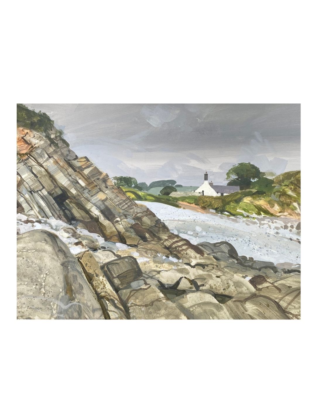 AL07 Stackpole Quay Unframed Landscape by Allan Laycock