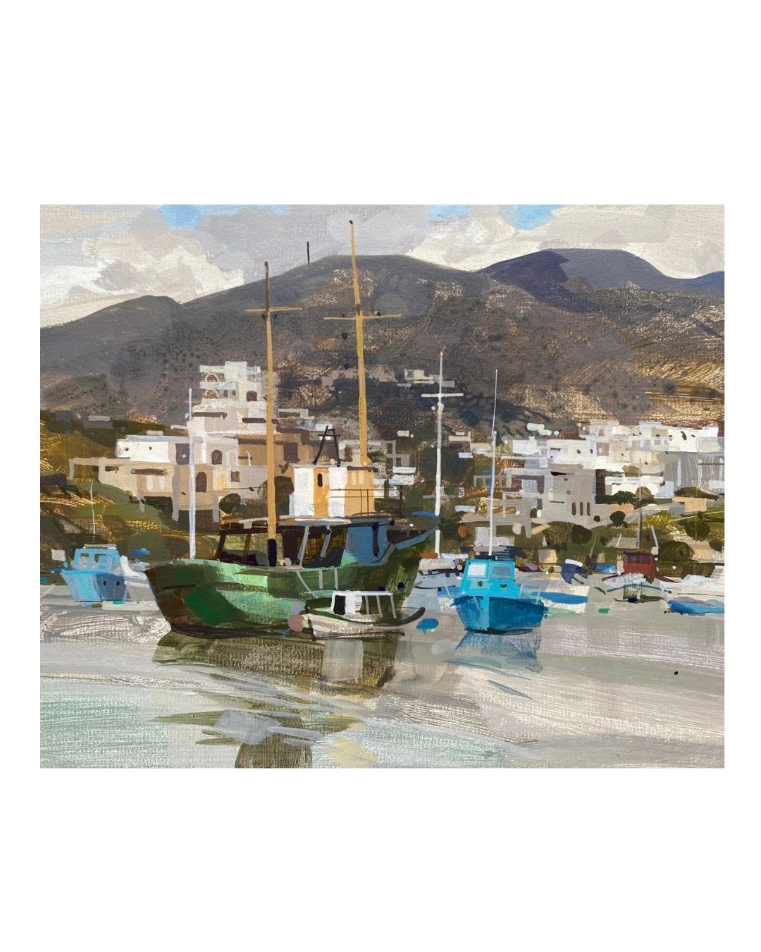 AL15  Cala Figuera Mallorca Unframed Landscape by Allan Laycock