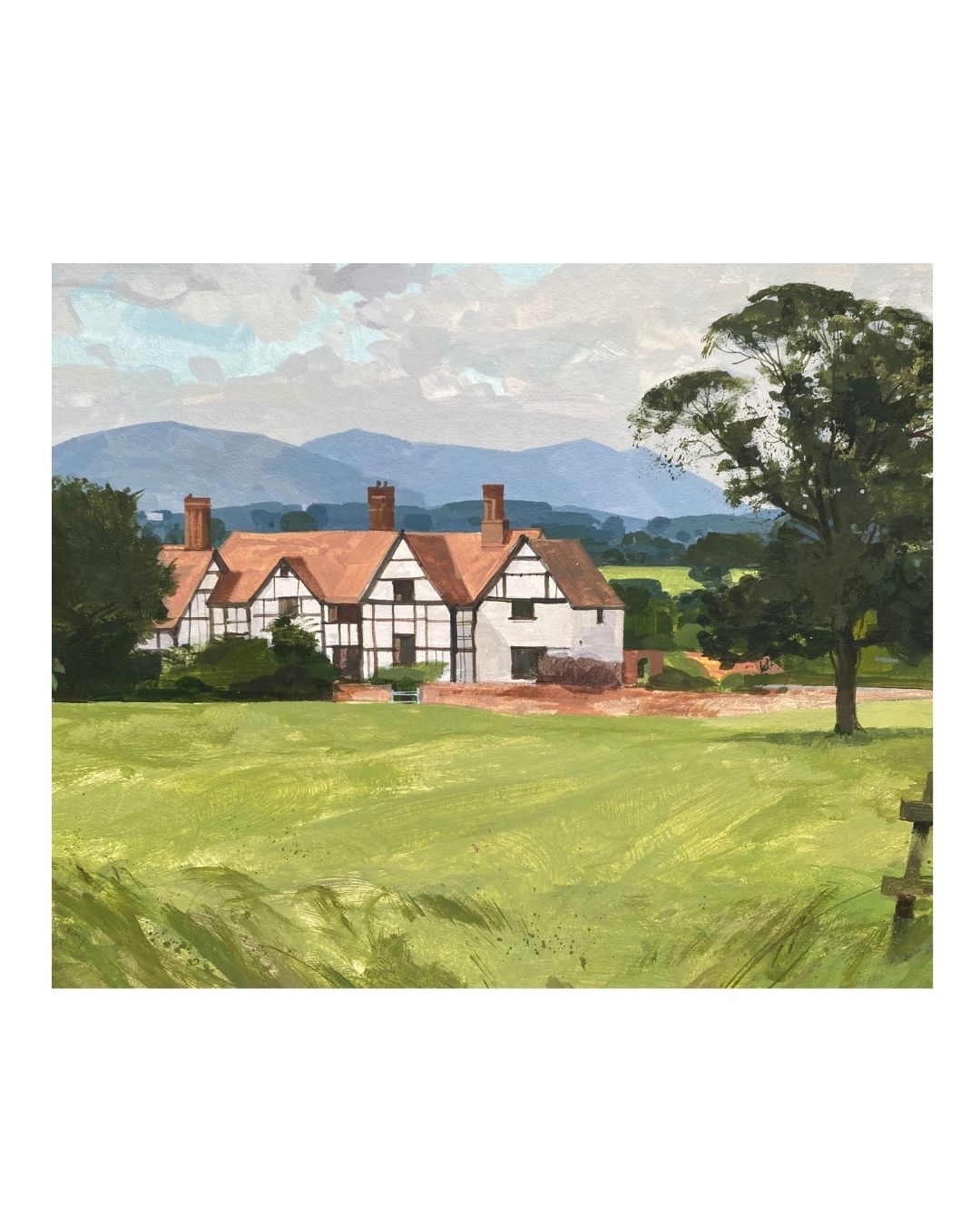 AL04 Hill House Hartpury Unframed Landscape by Allan Laycock