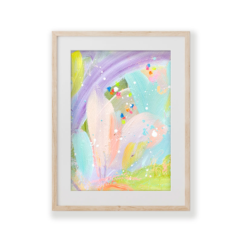 Seafoam Citrus Sorbet Aperitif | Abstract Painting on Paper