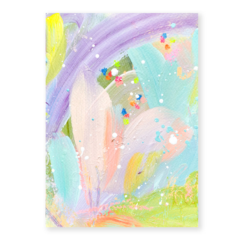 Seafoam Citrus Sorbet Aperitif | Abstract Painting on Paper