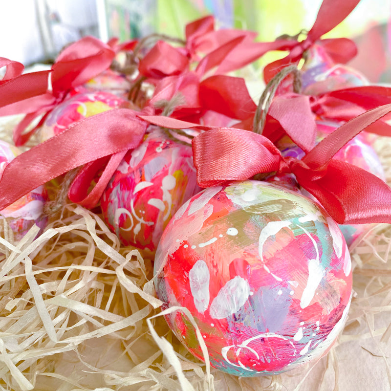 Bright Hand Painted Ceramic Bauble
