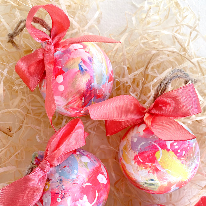 Bright Hand Painted Ceramic Bauble