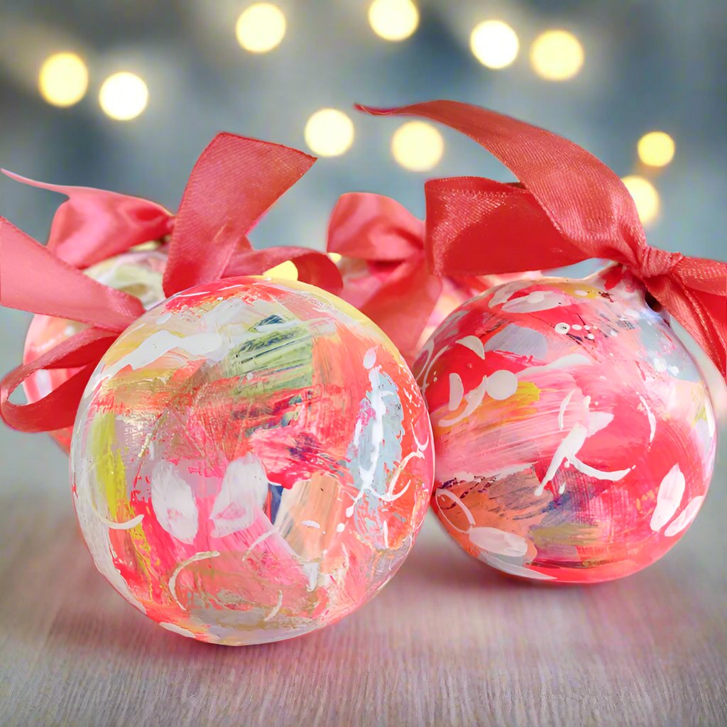 Bright Hand Painted Ceramic Bauble