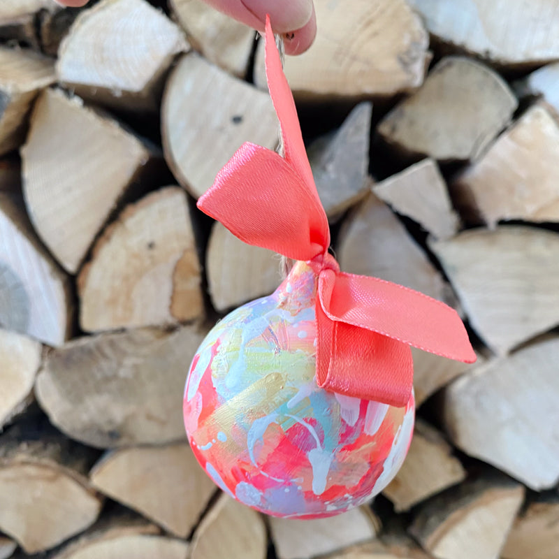 Bright Hand Painted Ceramic Bauble