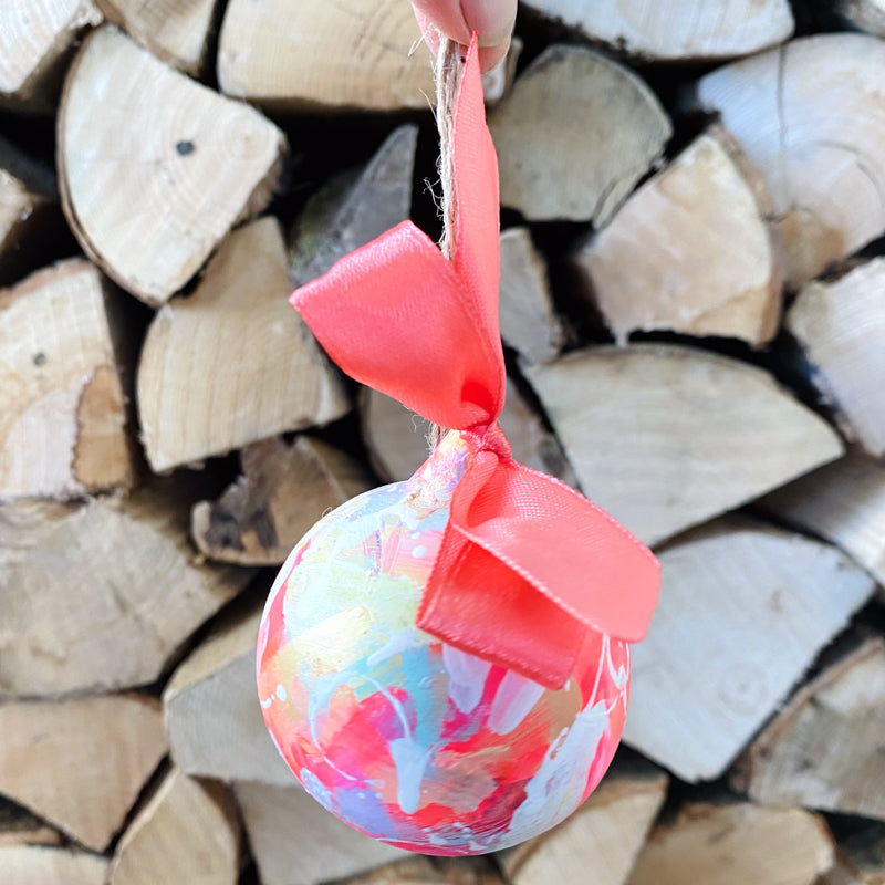 Bright Hand Painted Ceramic Bauble