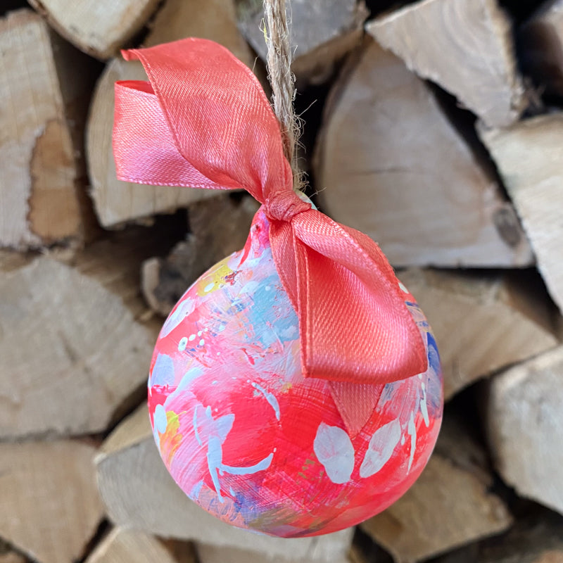 Bright Hand Painted Ceramic Bauble