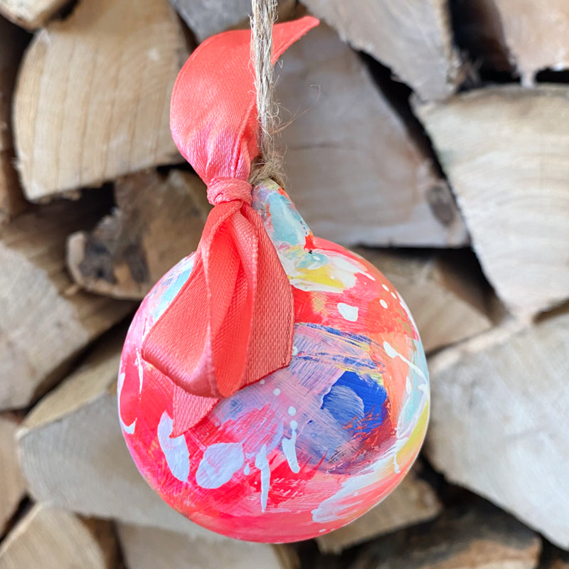 Bright Hand Painted Ceramic Bauble