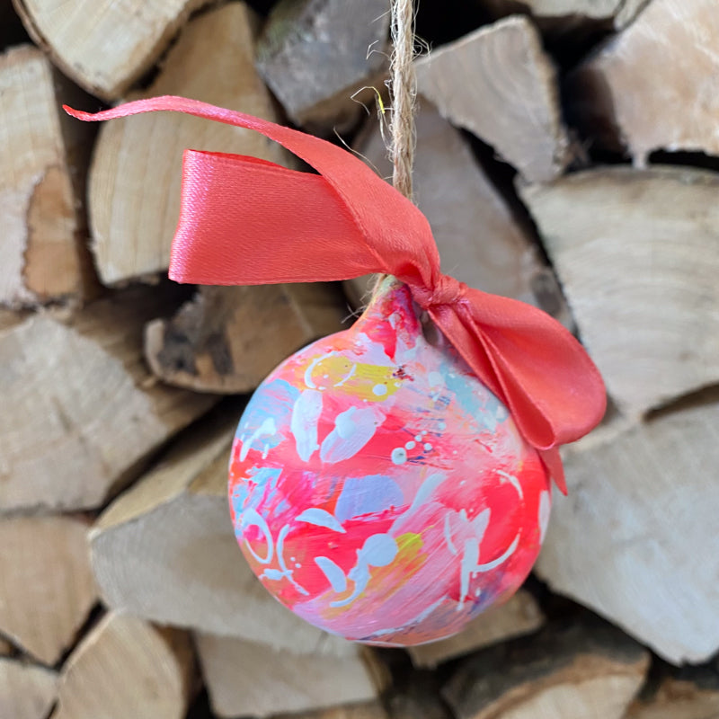 Bright Hand Painted Ceramic Bauble