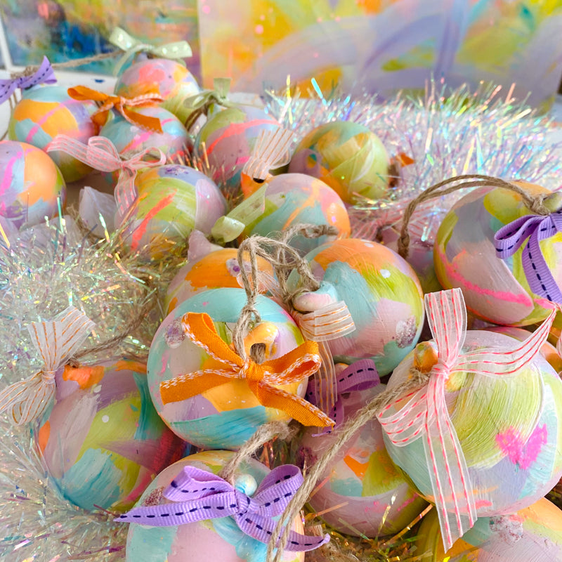 Sugar and Spice Hand Painted Ceramic Bauble