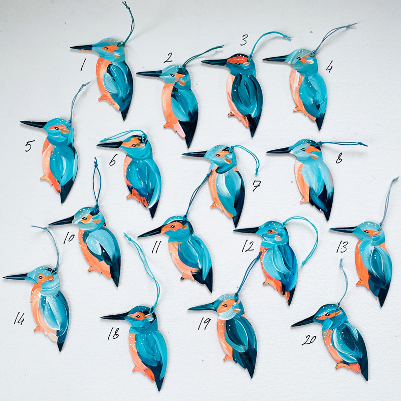 Original Blue Kingfisher Tree Ornament