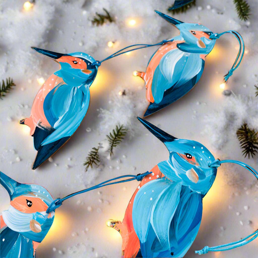 Original Blue Kingfisher Tree Ornament