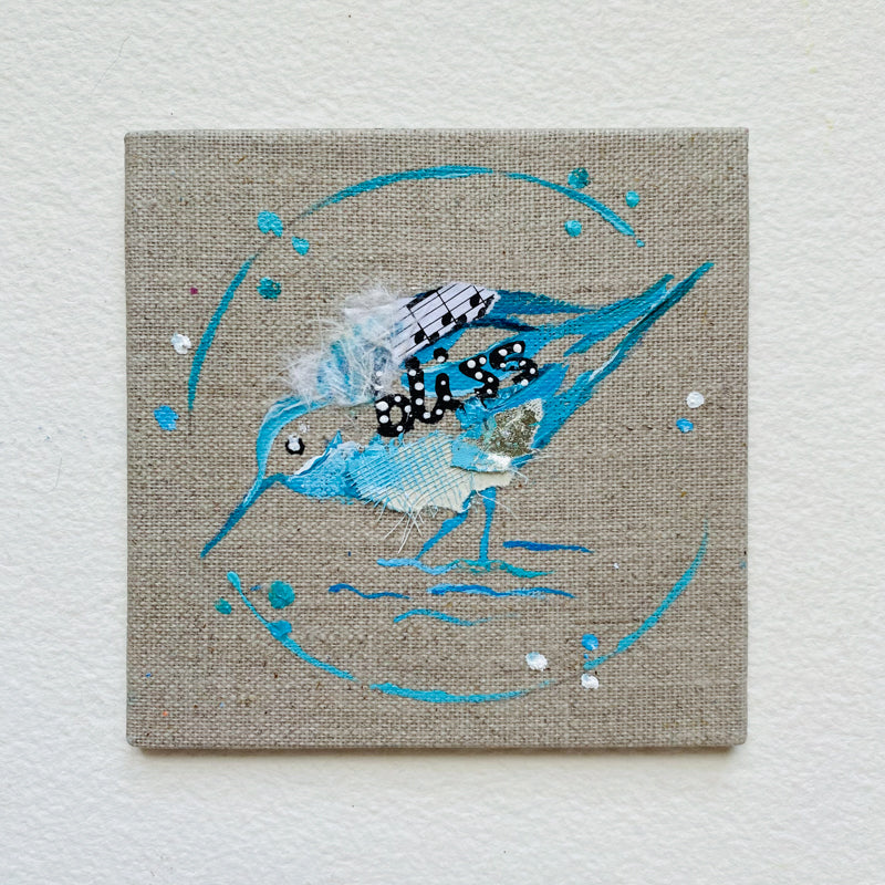 Mini Bird Painting on Easel Sandpiper Bliss