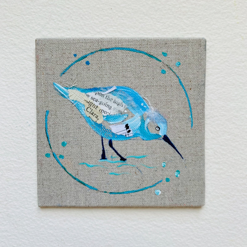 Mini Bird Painting on Easel Sandpiper Clara