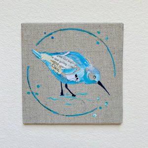 Mini Bird Painting on Easel Sandpiper Clara
