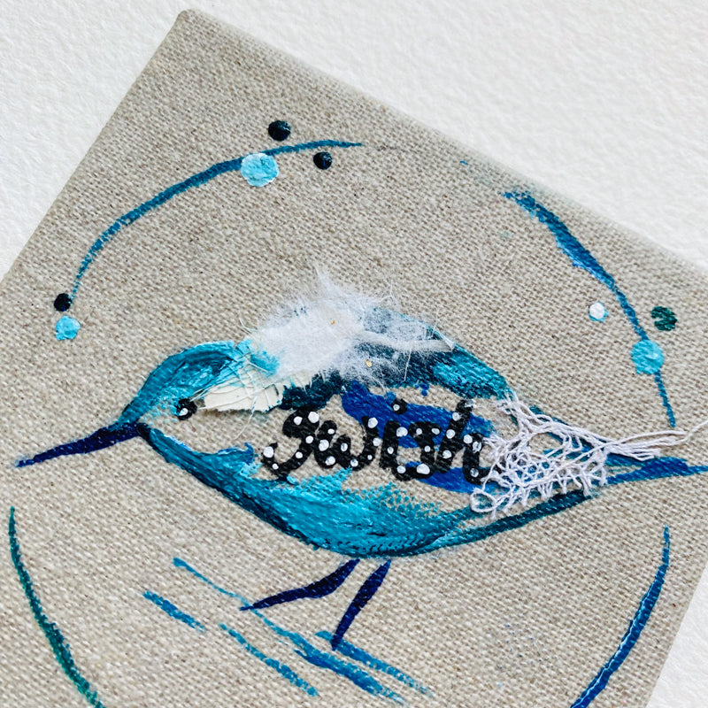Mini Bird Painting on Easel Sandpiper Swish