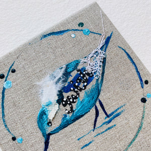 Mini Bird Painting on Easel Sandpiper Swish