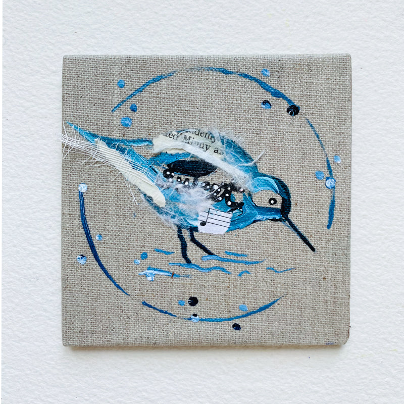 Mini Bird Painting on Easel Sandpiper Sweet