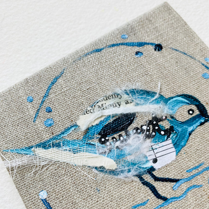 Mini Bird Painting on Easel Sandpiper Sweet