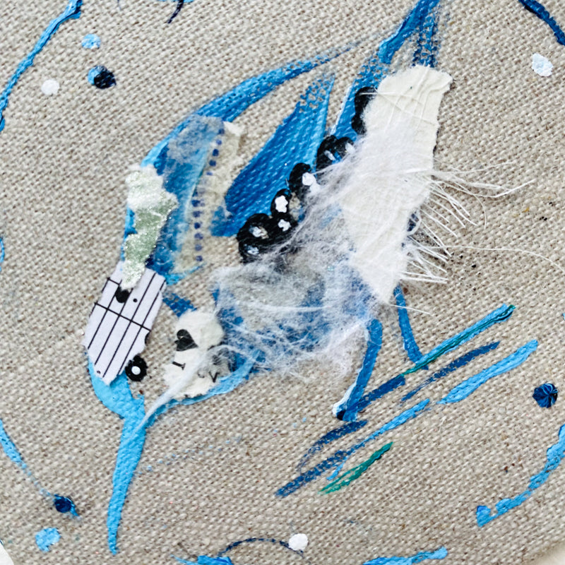 Mini Bird Painting on Easel Sandpiper Ocean