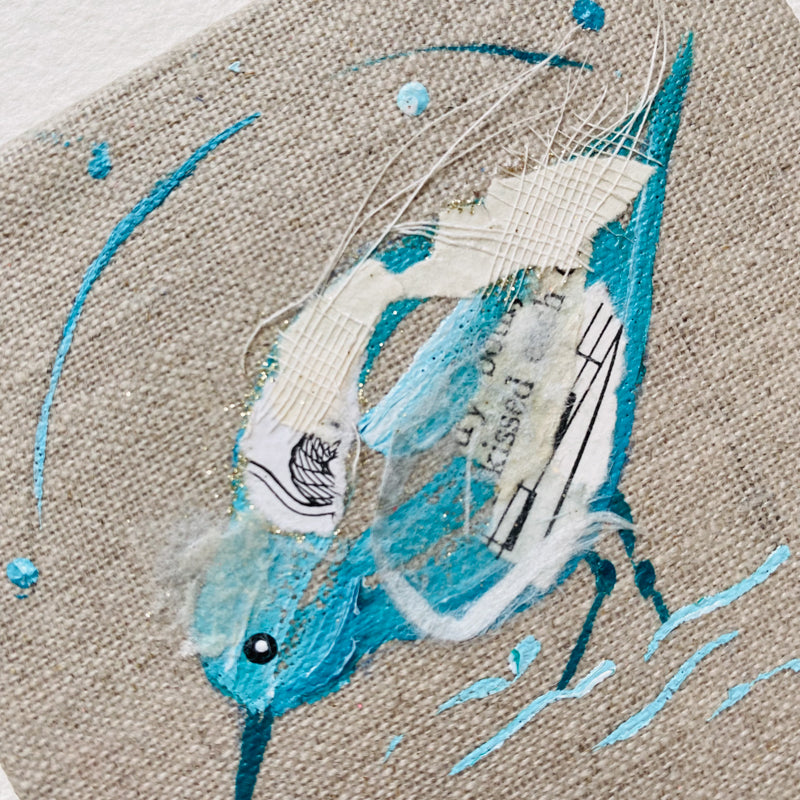 Mini Bird Painting on Easel Sandpiper Kiss